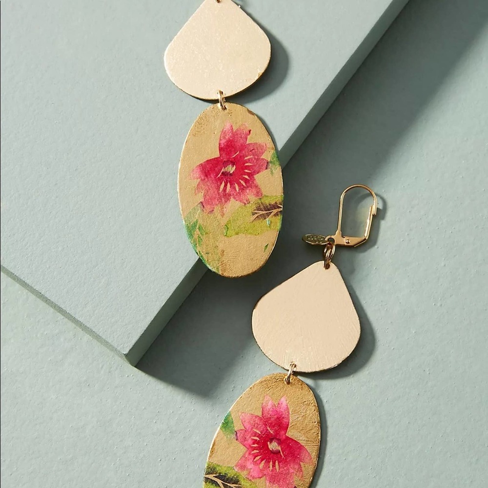 NEW Anthropologie x Double Happiness Luanne Watercolor Drop Earrings